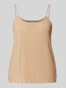 QS Top met bandjes en plooien Beige