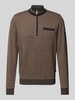 bugatti Sweatshirt mit Stehkragen Sand