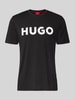 HUGO T-shirt met labelopschrift, model 'DULIVIO' Zwart