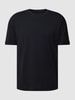 Drykorn T-shirt met geribde ronde hals, model 'THILO' Zwart