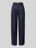 Christian Berg Woman Wide Leg Leinenhose mit Bundfalten Dunkelblau