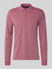 Christian Berg Men Regular fit poloshirt in design met lange mouwen Rosé