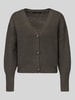VERO MODA Oversized gebreid jack met v-hals model 'LEA' Donkergroen