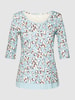 Marc Cain T-shirt met all-over motief Bleu