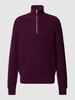 MCNEAL Strickpullover mit Stehkragen Aubergine