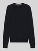 BOSS Sweter o kroju regular fit z mieszanki żywej wiskozy model ‘HABITO’ Granatowy