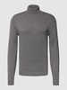 MCNEAL Longsleeve mit geripptem Rollkragen Mittelgrau meliert