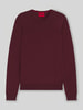 HUGO Regular fit gebreide pullover van merinowol, model 'SAN CEDRIC' Bordeaux