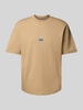 Hugo Blue T-shirt met labeldetail Beige