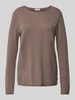 Fynch-Hatton Pullover aus Woll-Mix mit Label-Detail Taupe