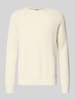 JOOP! Collection Strickpullover mit gerippten Abschlüssen Modell 'Nadion' Offwhite