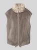 Marc Cain Weste mit Kunstfellbesatz Taupe