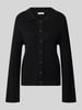 Christian Berg Woman Cardigan aus Viskose-Mix mit Polokragen Black