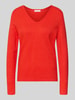 Christian Berg Woman Strickpullover aus Viskose-Mix mit V-Ausschnitt Hellrot Melange