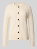 Gant Strickjacke mit Zopfmuster und Label-Stitching Offwhite
