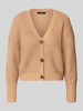 VERO MODA kardigan rozpinany o kroju oversized z dekoltem w serek model 'LEA' Piaskowy