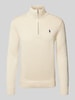 Polo Ralph Lauren Strickpullover mit Troyer-Kragen Offwhite