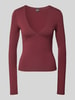 Gina Tricot Shirt met lange mouwen en V-hals Bordeaux