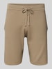 Christian Berg Men Sweatshorts mit Strukturmuster Taupe