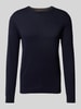 Tom Tailor Regular Fit Strickpullover aus reiner Baumwolle mit Rundhalsausschnitt Dunkelblau