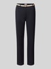 Christian Berg Woman chino met riem en achterzakken Zwart