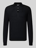 Manuel Ritz Regular fit poloshirt van scheerwol Zwart