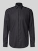 Christian Berg Men Regular Fit Business-Hemd aus reiner Baumwolle mit Kentkragen Anthrazit