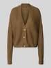 ONLY Boxy Fit Strickjacke mit V-Ausschnitt Modell 'CAROL' Khaki