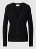 Fynch-Hatton Strickjacke aus Kaschmir mit Rippenstruktur Black