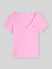Tommy Jeans t-shirt o kroju slim fit z mieszanki bawełny Mocnoróżowy melanż
