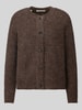 Selected relaxed fit gebreid jack van wolmix model 'LULU' Taupe