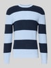 MCNEAL Strickpullover mit Streifenmuster und Rundhalsausschnitt Bleu Melange