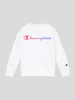 CHAMPION Sweatshirt mit geripptem Rundhalsausschnitt Weiß