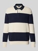 OLYMP Level Five Strickpullover mit Polokragen Modell 'Rugby' Offwhite