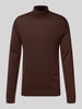 SELECTED HOMME Regular fit coltrui van zuivere merinowol, model 'TRAY' Donkerbruin