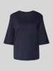 Stefanel Boxy Fit T-Shirt aus Viskose-Baumwoll-Mix mit 1/2-Arm Marine