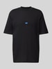 Hugo Blue T-Shirt mit Label-Stitching Modell 'Nieros' Black