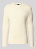 BOSS Regular Fit Strickpullover aus Schurwoll-Kaschmir-Mix Modell 'HETICO' Offwhite