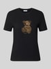 Liu Jo White t-shirt o kroju slim fit z obszyciem ozdobnymi kamieniami Czarny