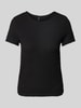 Vero Moda Regular fit T-shirt in kreuklook, model 'ELENE' Zwart