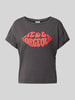 Noisy May T-Shirt mit Label-Print Modell 'BOHDI' Anthrazit