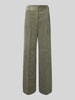 Christian Berg Woman Selection Wide fit corduroy broek met linnen Kaki