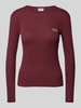 Jake*s Casual Longsleeve mit U-Boot-Ausschnitt Bordeaux