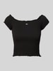 Tommy Jeans Slim Fit Crop Top mit gesmokten Einsätzen Black