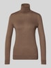 Lauren Ralph Lauren Gebreide pullover met zijde, model 'ZOE' Taupe