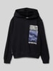 s.Oliver RED LABEL Regular Fit Hoodie aus Baumwoll-Mix mit Foto-Print Black