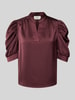 Neo Noir Regular Fit Bluse aus Satin mit Puffärmeln Modell 'Roella' Bordeaux