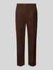 Casual Friday Tapered Fit Bundfaltenhose mit elastischem Bund Modell 'MARC' Dunkelbraun