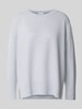 comma Strickpullover aus Viskose-Mix mit Rundhalsausschnitt Hellgrau