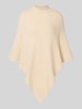 Pieces Loose fit gebreide poncho met ronde hals en kraag, model 'FORTUNA' Offwhite